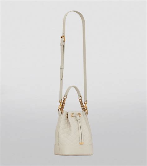 Womens Saint Laurent white Emmanuelle Bucket Bag .